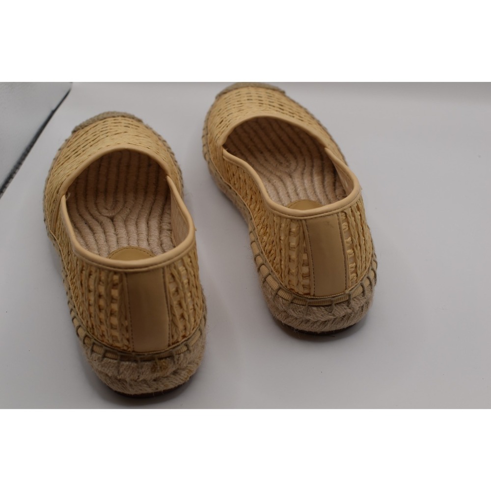 J Crew Straw Espadrille Flats Slip On Shoes Women Size 5.5 Natural Woven   CH645 - Picture 4 of 12
